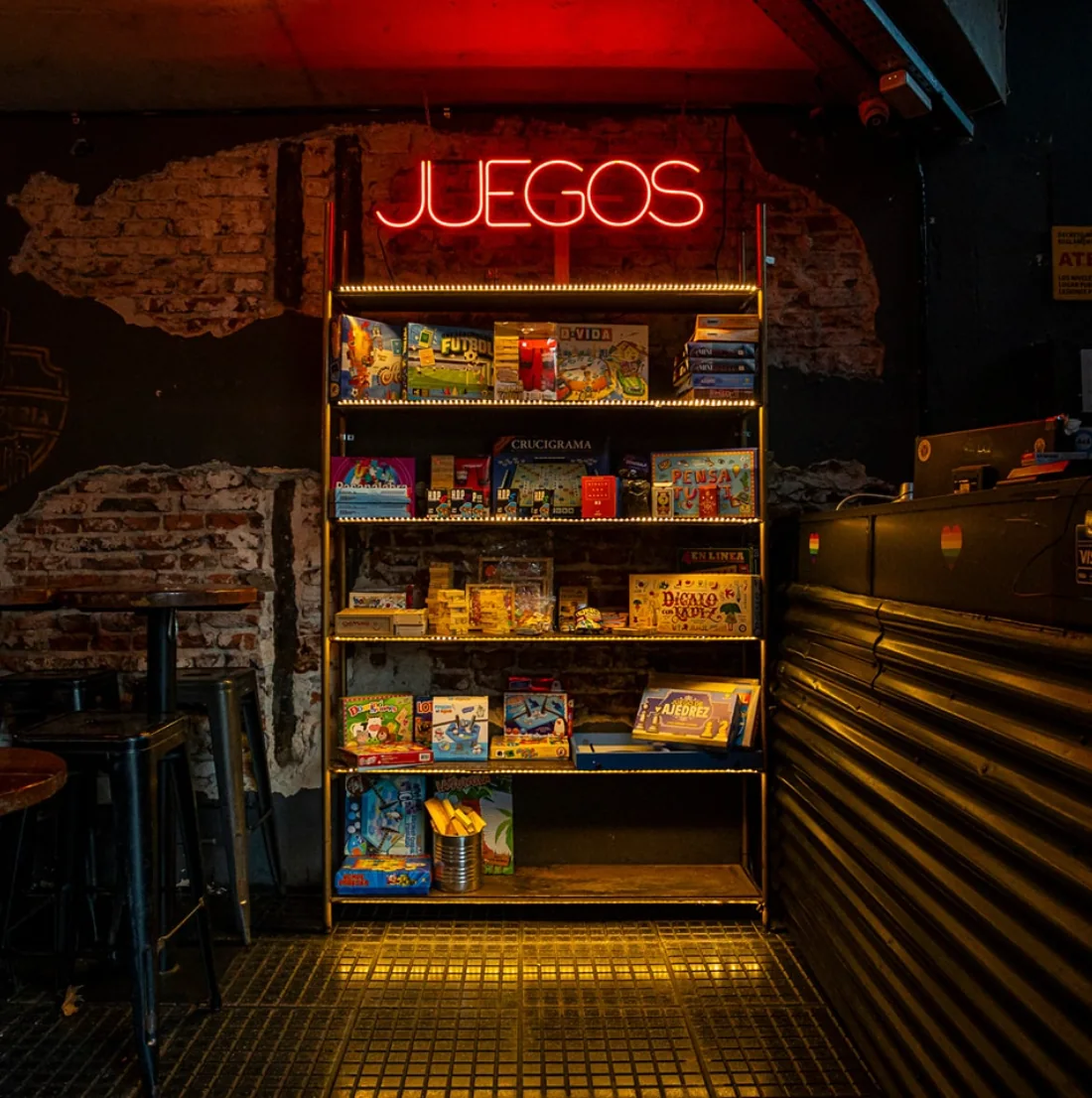 Sector de juegos de mesa de La Choppería de Palermo